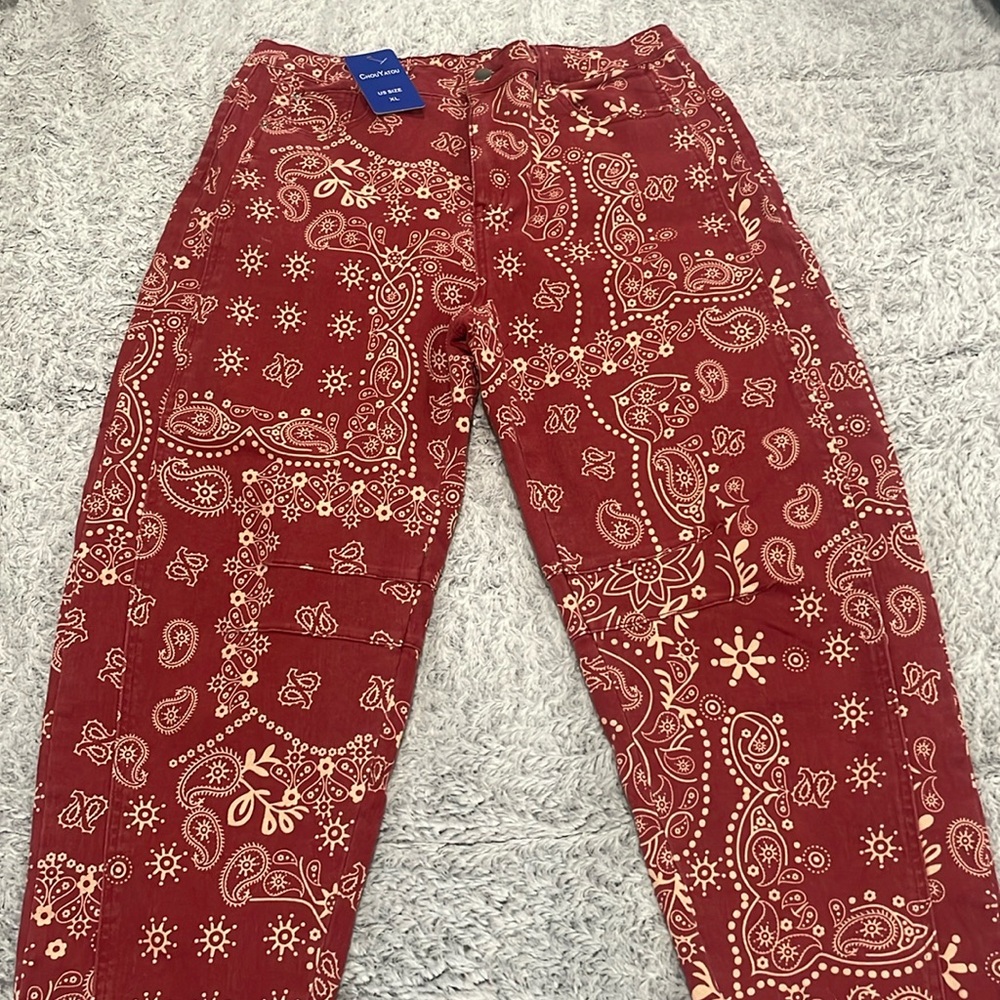 Amazon printed barrel jeans